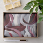 Kühne Burgundy Pinselstriche auf grauem Hintergrun Seidenpapier (Geschenk)