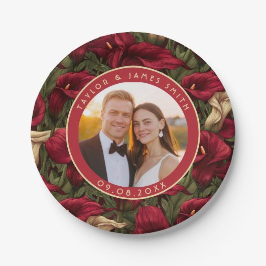 kühne Calle Lilies Teller für eine einfache Hochze (Vorderseite)