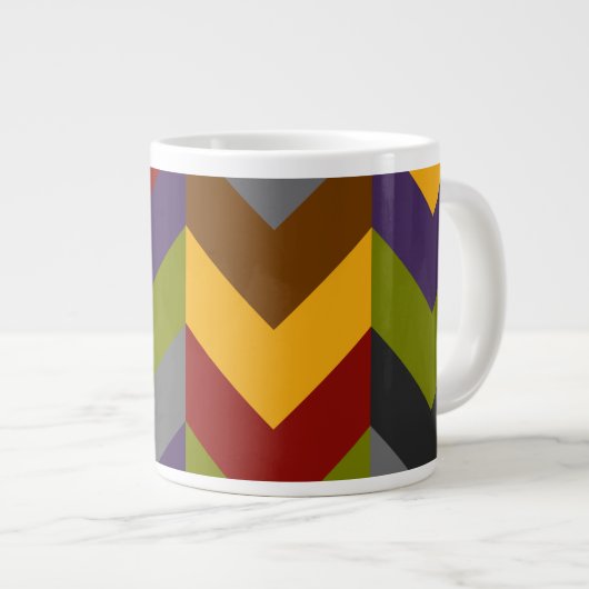 Kühne Chevrons Custom Jumbo Tasse (Vorderseite Rechts)