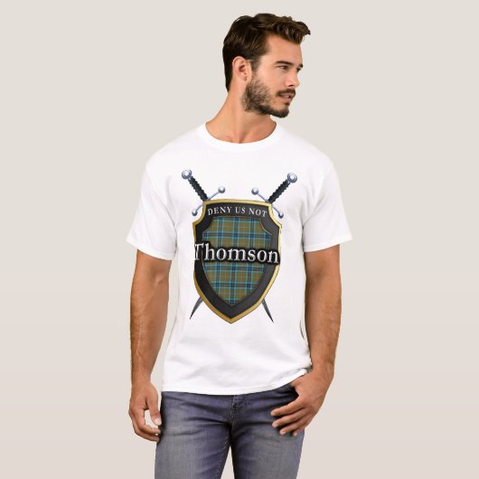 Kühne Clan Thomson Tartan Scott Shield T-Shirt (Vorne ganz)