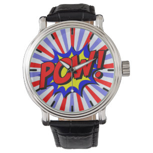 Kühne Comic-Style POW! Pop Art Armbanduhr