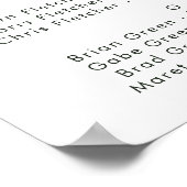 Kühne Country Sunflower | Alphabetische Sitzplätze Poster (Ecke)