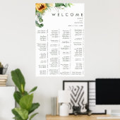 Kühne Country Sunflower | Alphabetische Sitzplätze Poster (Heimbüro)