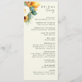 Kühne Country Sunflower | Dunkelgrüne Hochzeit Programm (Rückseite)