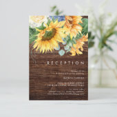 Kühne Country Sunflower | Empfang aus Holz Begleitkarte (Stehend Vorderseite)