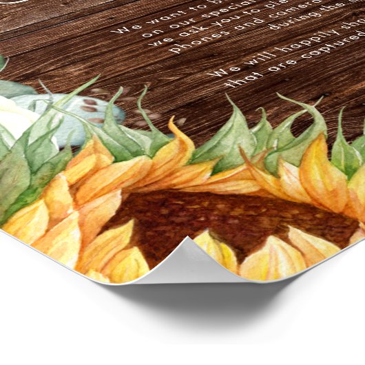 Kühne Country Sunflower | Feierlichkeiten zum Holz Poster (Ecke)