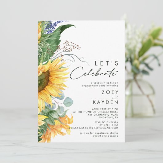 Kühne Country Sunflower | Feiern wir Einladung (Stehend Vorderseite)