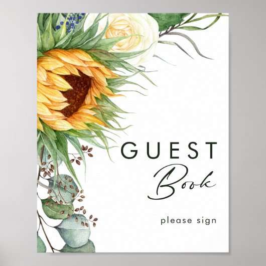 Kühne Country Sunflower | Gast Book Sign Poster (Vorne)