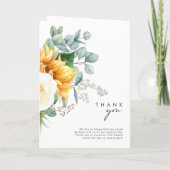 Kühne Country Sunflower | Geflochtenes Hochzeitspr Programm (Rückseite)