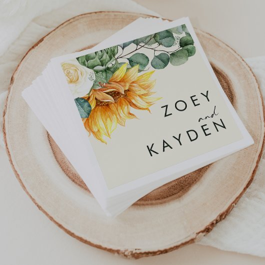 Kühne Country Sunflower | Hellgelbe Hochzeit Napk Serviette