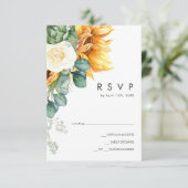 Kühne Country Sunflower | Hellgelbe Hochzeit RSVP Karte (Stehend Vorderseite)