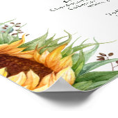 Kühne Country Sunflower | Hochzeitsgetränk Poster (Ecke)