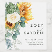 Kühne Country Sunflower | Hochzeitsweinsiegel Weinetikett (Einzelnes Label)