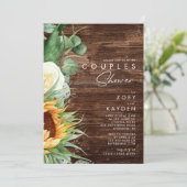 Kühne Country Sunflower | Holzdusche Einladung (Stehend Vorderseite)