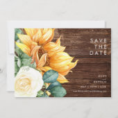 Kühne Country Sunflower | Horizontal Save The Date (Vorderseite)