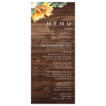 Kühne Country Sunflower | Menü für Hochzeiten von 