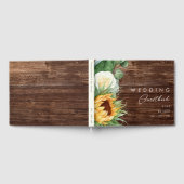 Kühne Country Sunflower | Wood Wedding Guest Book Gästebuch (Voll)