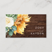 Kühne Country Sunflower | Wood Wedding Platzkarte (Rückseite)