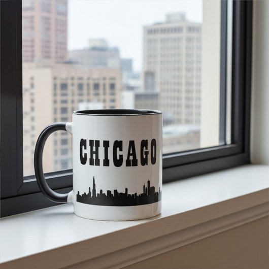 Kühne Design mit dem Iconic Chicago City Skyline Tasse