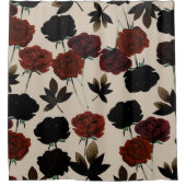 kühne dunkle florale rot und schwarz beige botanis duschvorhang (Vorderseite)