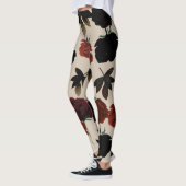 kühne dunkle florale rot und schwarz beige botanis leggings (Links)