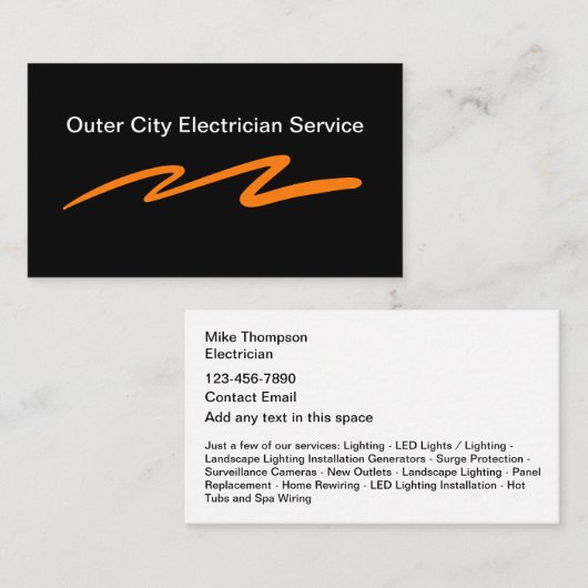 Kühne einfache Elektroskarten Visitenkarte (Vorne/Hinten)