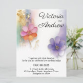 kühne Einladung zur Blumenhochzeit (Stehend Vorderseite)