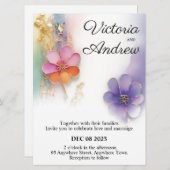 kühne Einladung zur Blumenhochzeit (Vorne/Hinten)