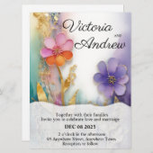 kühne Einladung zur Blumenhochzeit (Vorne/Hinten)