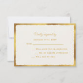 kühne Elegance Gold Edge Off White Wedding Respons RSVP Karte (Vorderseite)