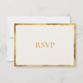 kühne Elegance Gold Edge Off White Wedding Respons RSVP Karte (Rückseite)