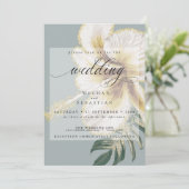 kühne, elegante, blassgelbe Elfenbeinblüte, blutig Einladung (Stehend Vorderseite)