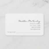 Kühne elegante Feather Business Card Terminkarte (Rückseite)