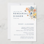 kühne, elegante florale Hochzeit Probe Dinner Einladung (Vorderseite)