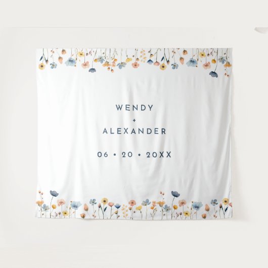 kühne, elegante florale Hochzeitskugel Wandteppich (Vorderseite (Horizontal))