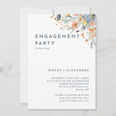 kühne, elegante Fotos der floralen Engagement-Part Einladung (Vorderseite)