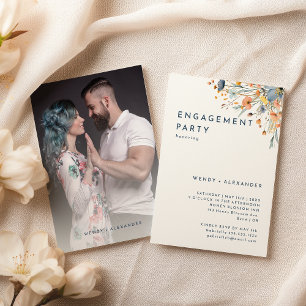 kühne, elegante Fotos der floralen Engagement-Part Einladung