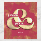 Kühne elegante Gold Pink Magenta Wedding Custom Weinetikett (Einzelnes Label)