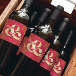 Kühne elegante Gold Pink Magenta Wedding Custom Weinetikett