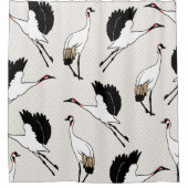 Kühne elegante japanische Krane & Waves Duschvorhang (Vorderseite)