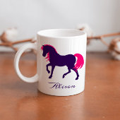 Kühne Elegante Tier Personalisiert Lila Rosa Pferd Kaffeetasse