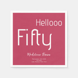 Kühne elegante Typografie Magenta 50. Geburtstag Serviette