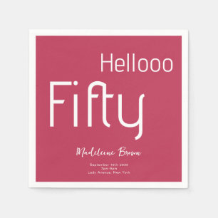 Kühne elegante Typografie Magenta 50. Geburtstag Serviette