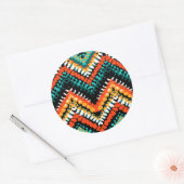 kühne ethnische Stammesmuster Runder Aufkleber (Umschlag)