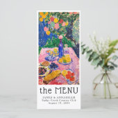 kühne, farbenfrohe, Abstrakte Sommerhochzeit Menükarte (Stehend Vorderseite)