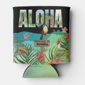 kühne farbenfrohe Aloha Tropical Hawaiian Dosenkühler (Vorderseite)