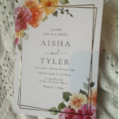 kühne farbenfrohe Blume HochzeitGold Folieneinladung