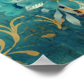 Kühne, farbenfrohe Boho Floral Butterfly Abstrakte Poster (Ecke)