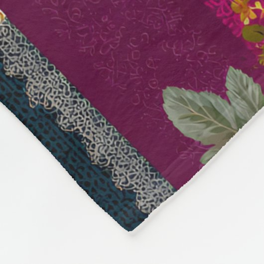 kühne farbenfrohe Boho-Muster Fleecedecke (Ecke)