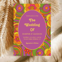 kühne farbenfrohe florale Retro 70er Wedding Hippi